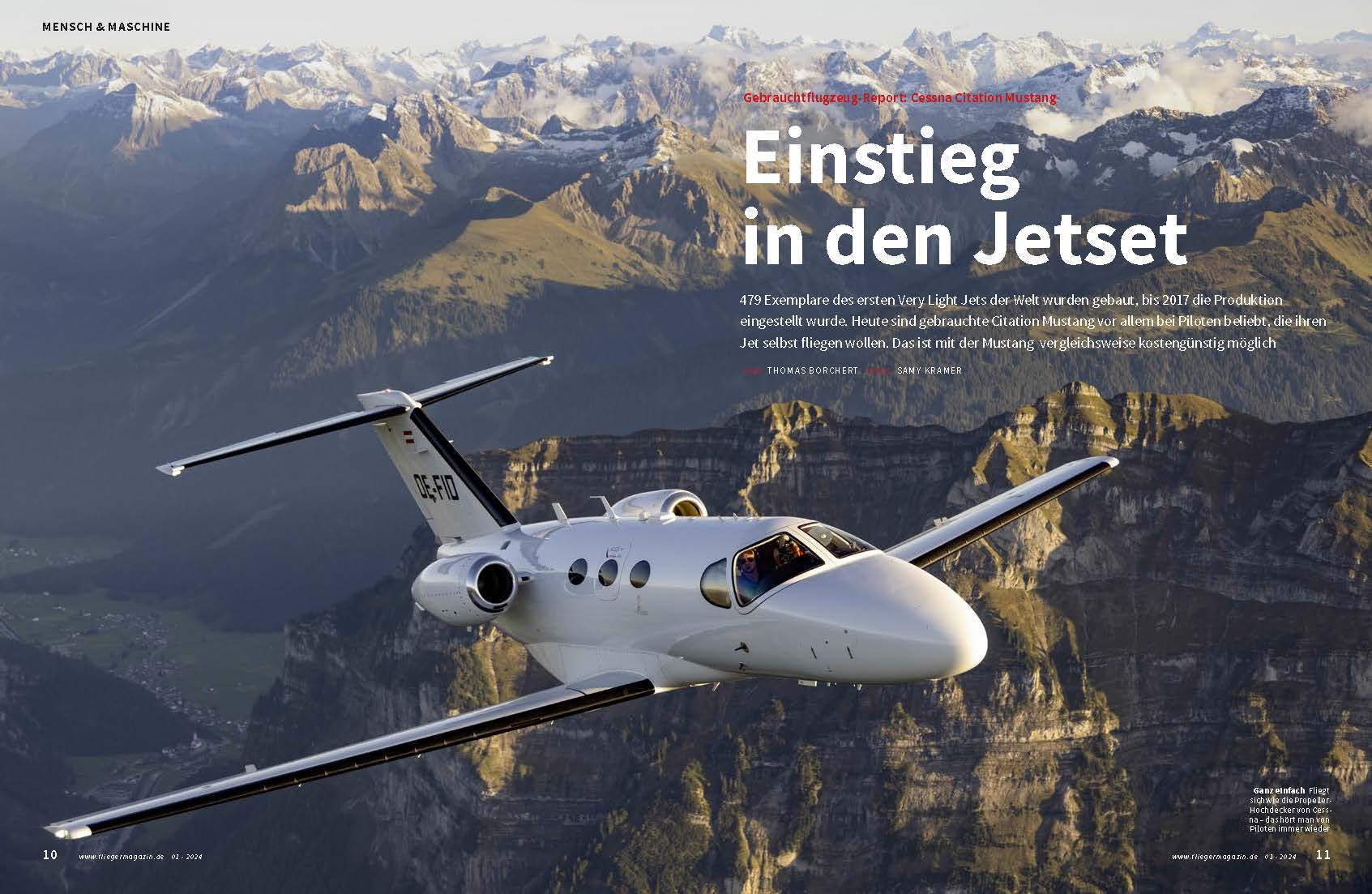 fliegermagazin Januar 2024 | Artikel - Cessna Citation Mustang