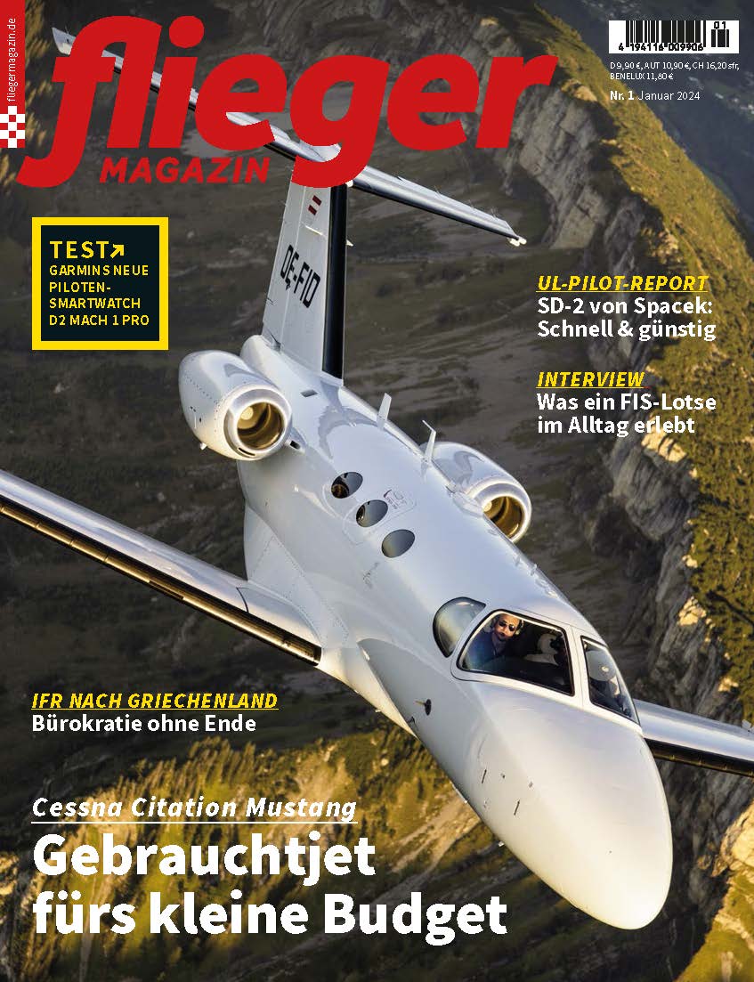 fliegermagazin Januar 2024 | Titel - Cessna Citation Mustang